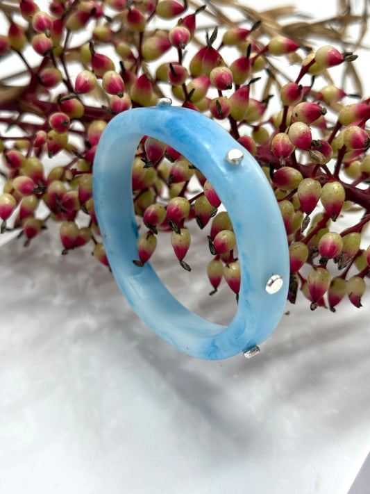 Baby blue KWD Classic & silver Bangle
