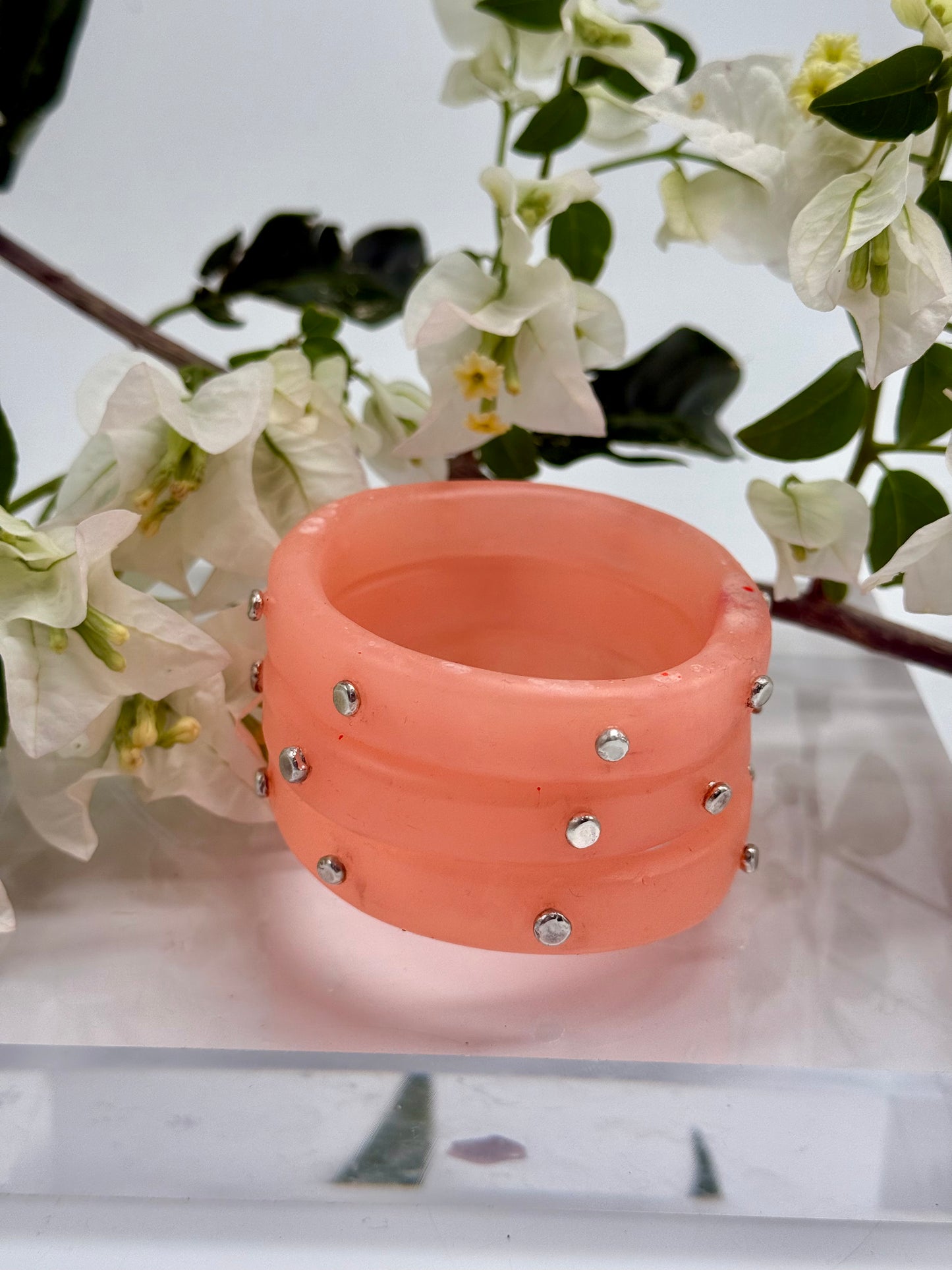 Apricot coloured KWD Classic & silver Bangle