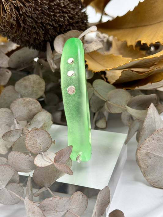 Translucent Lime Green woopy bangle - XL