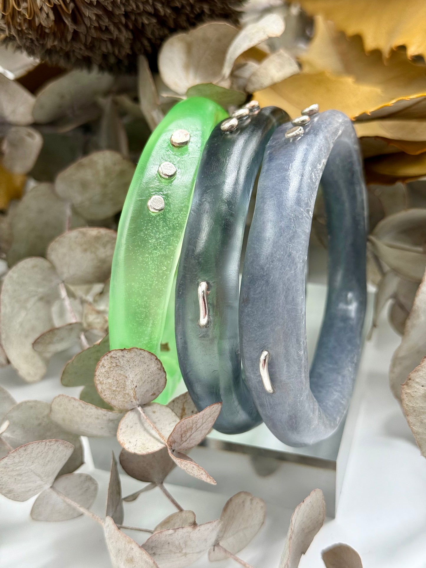 Translucent Black woopy bangle - XL