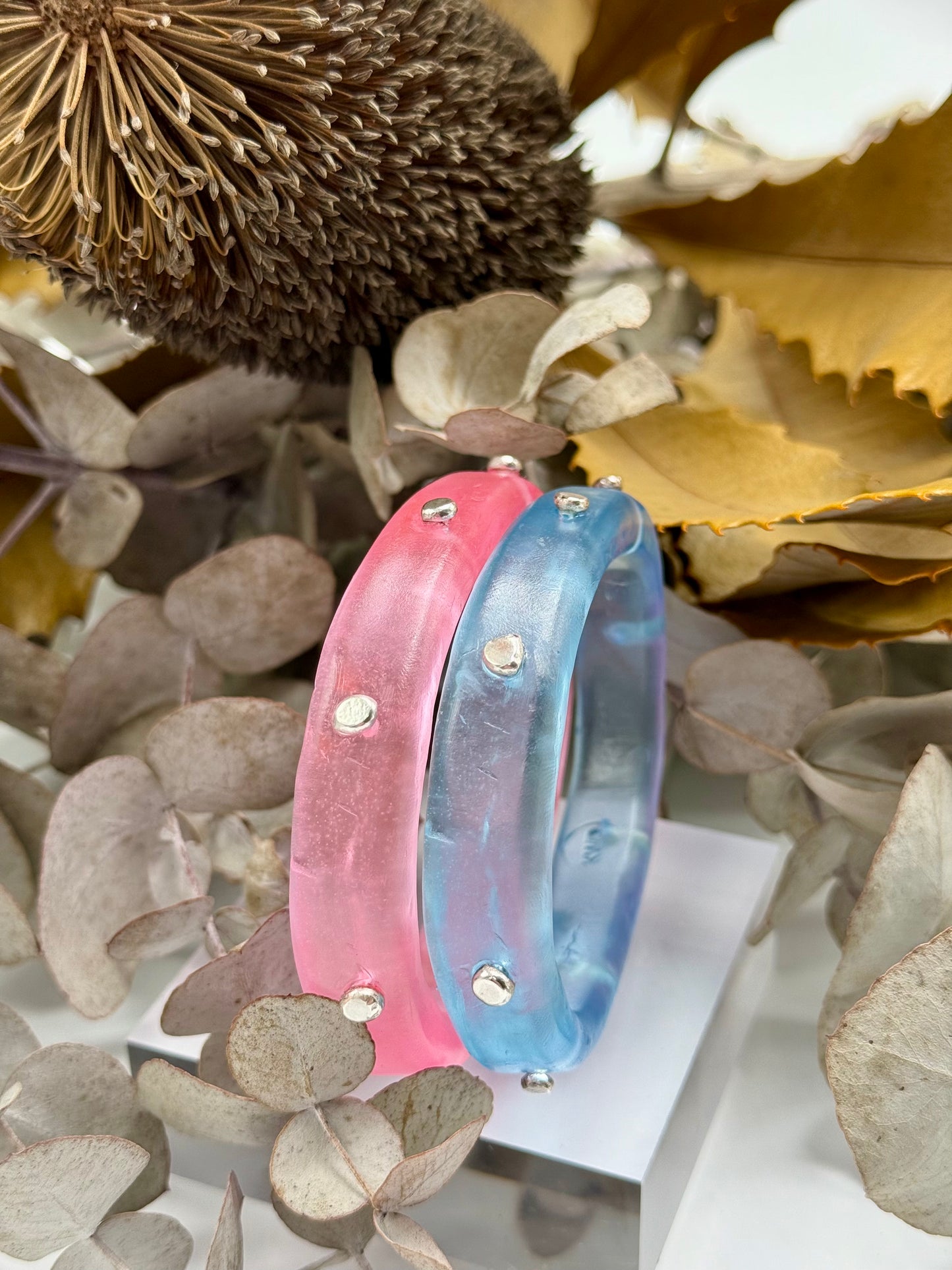 Translucent Blue KWD Classic & silver Bangle