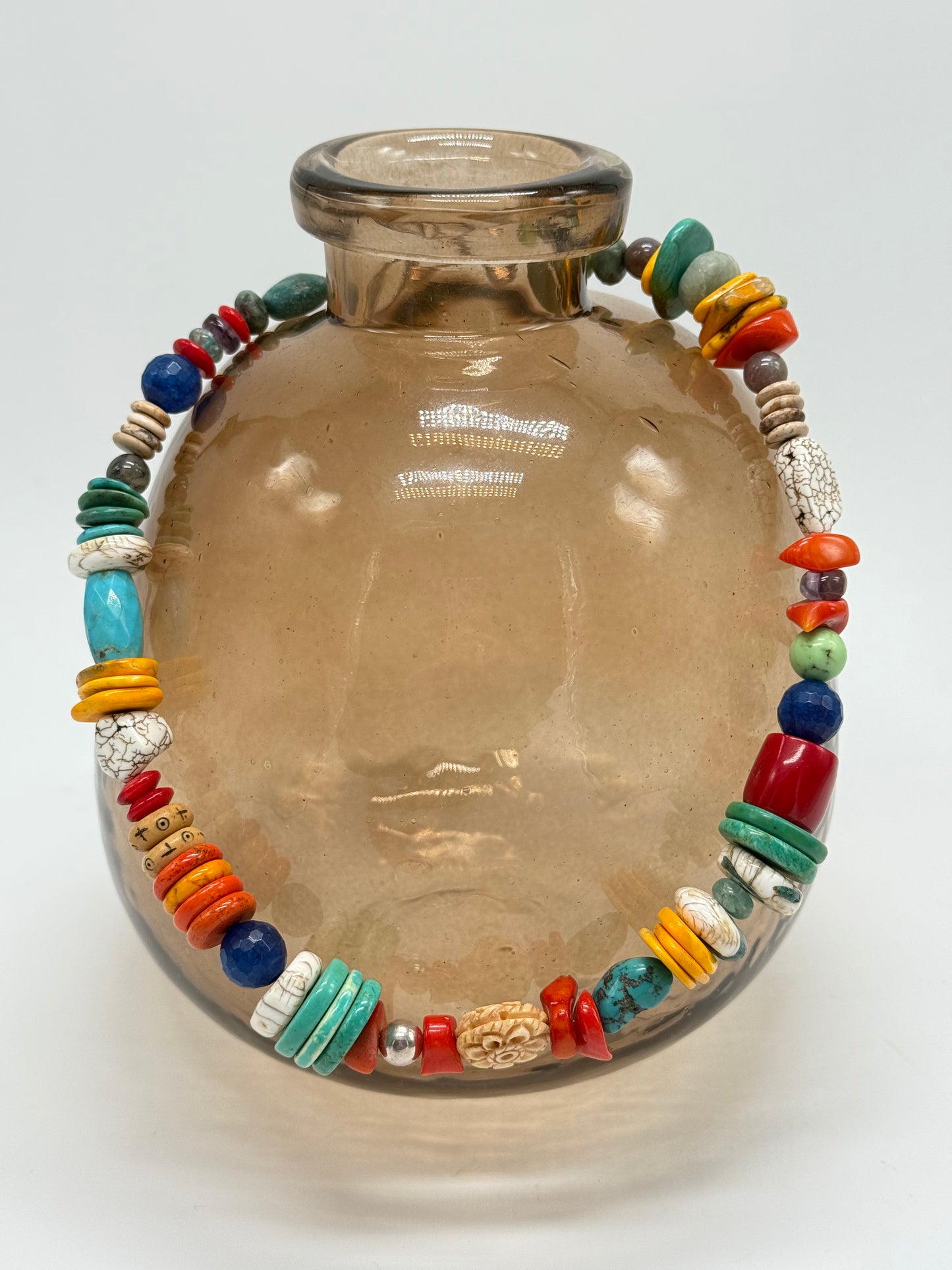 Multi coloured semi precious stones with Sterling silver catch - 'colour fun'