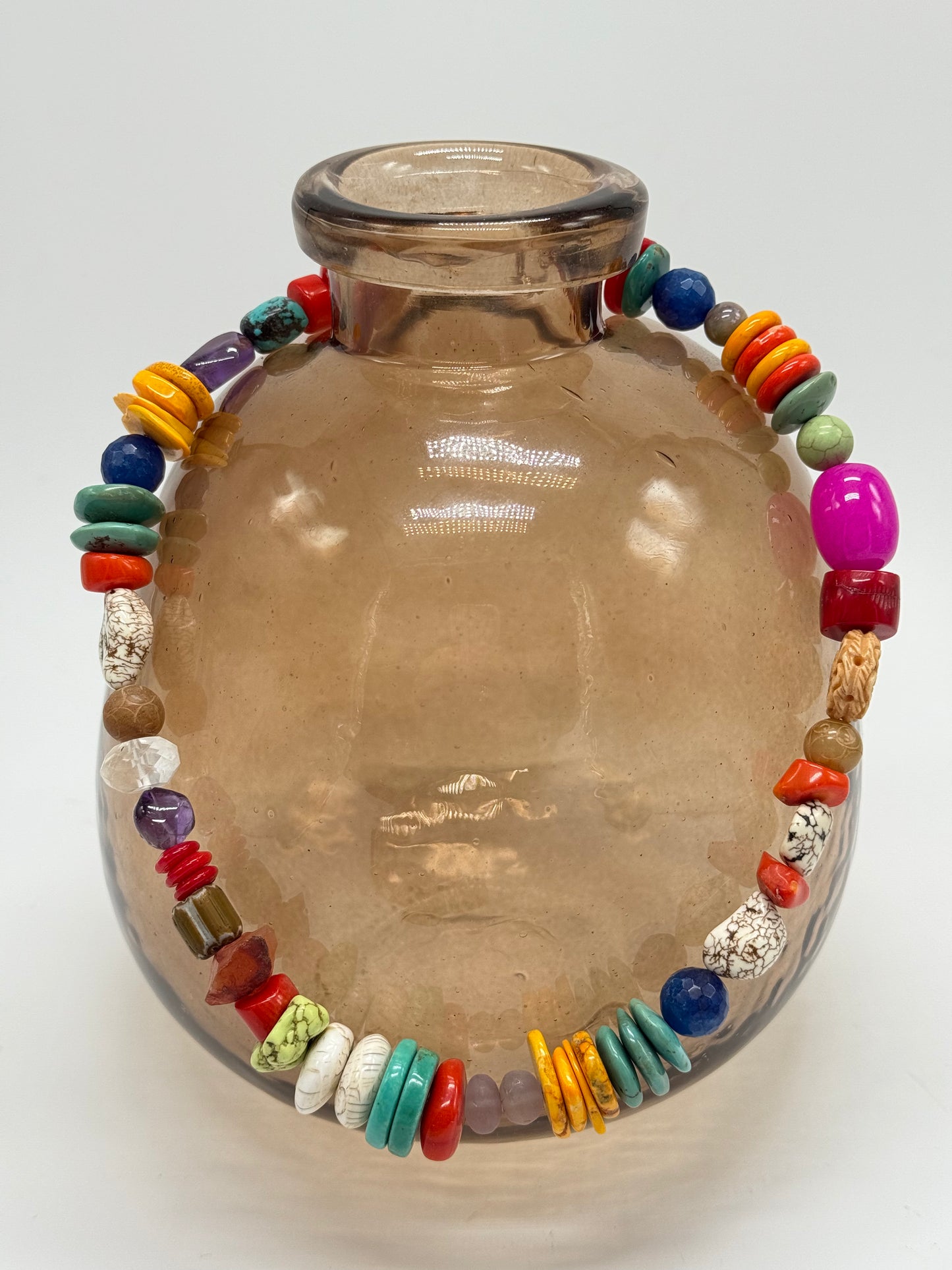 Multi coloured semi precious stones with Sterling silver catch - 'a little bit of everything'