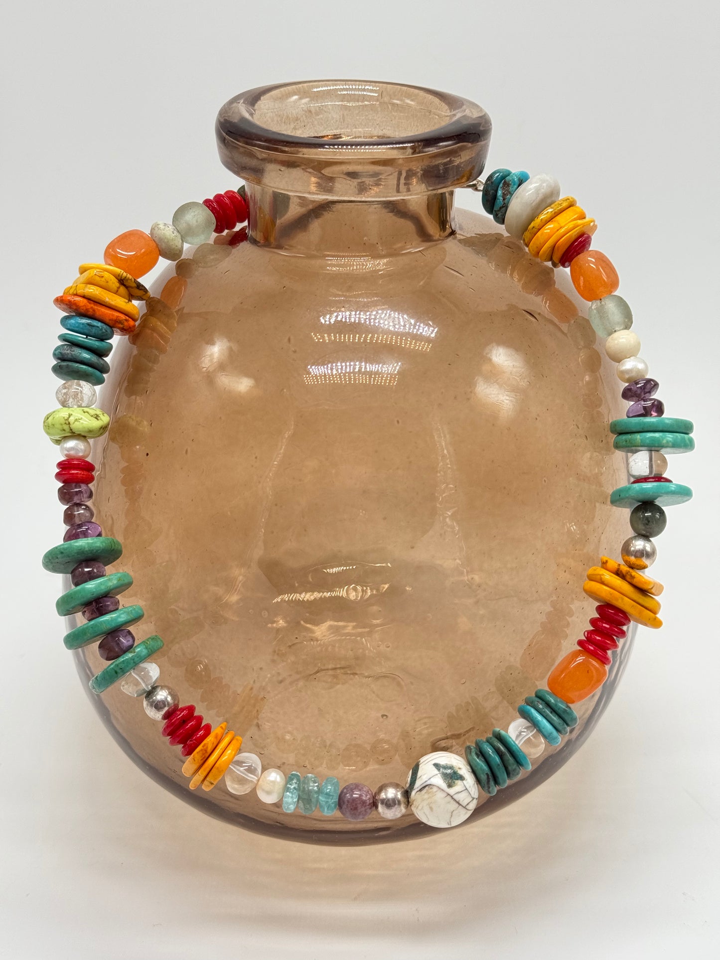 Multi coloured semi precious stones with Sterling silver catch - 'daydreaming'