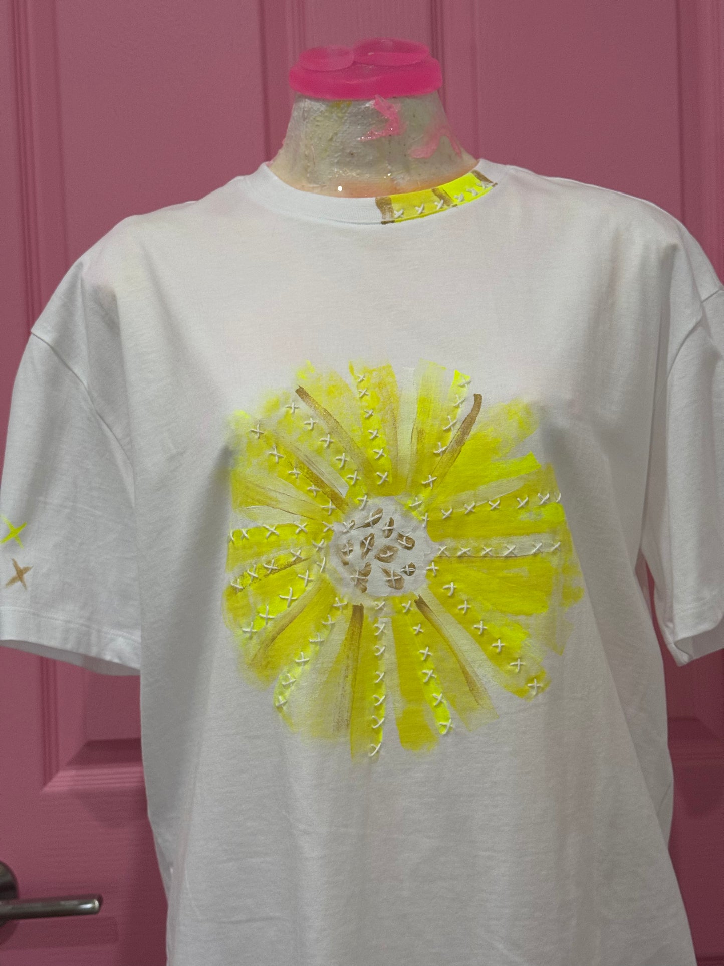 Neon Yellow Flower t-shirt - size 14