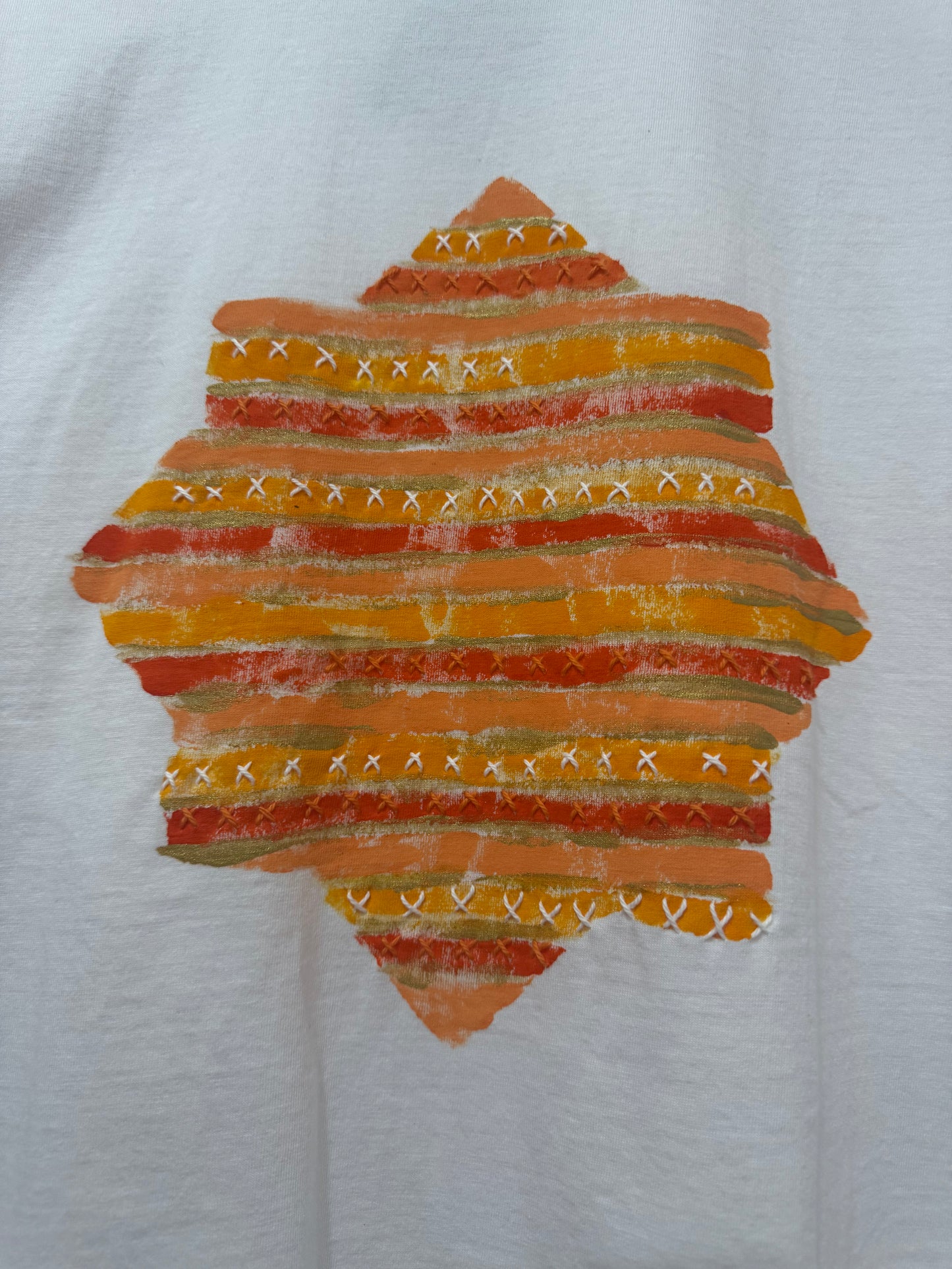 Orange striped star  t-shirt - size Sml