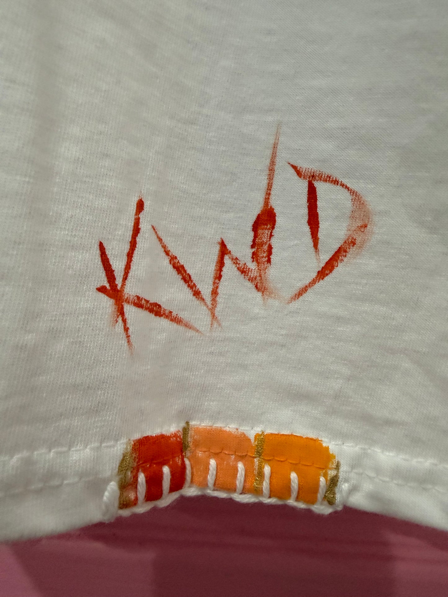 Orange striped star  t-shirt - size Sml