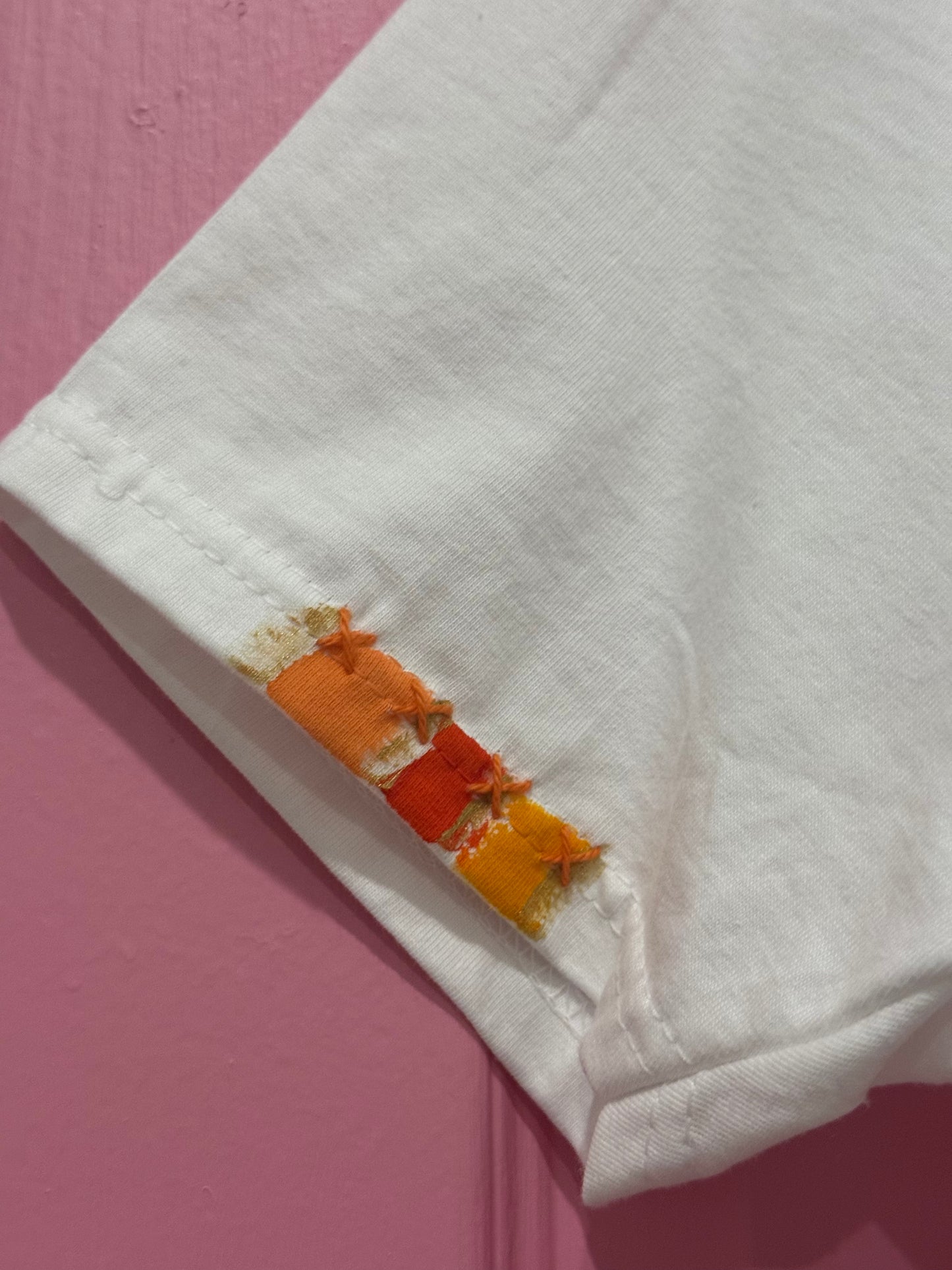 Orange striped star  t-shirt - size Sml