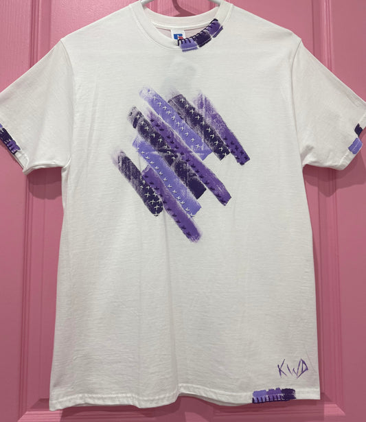 Purple striped t-shirt - size Sml