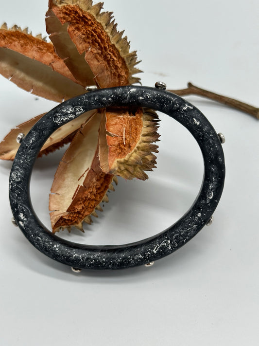 Black/white KWD Classic Resin Bangle - XL