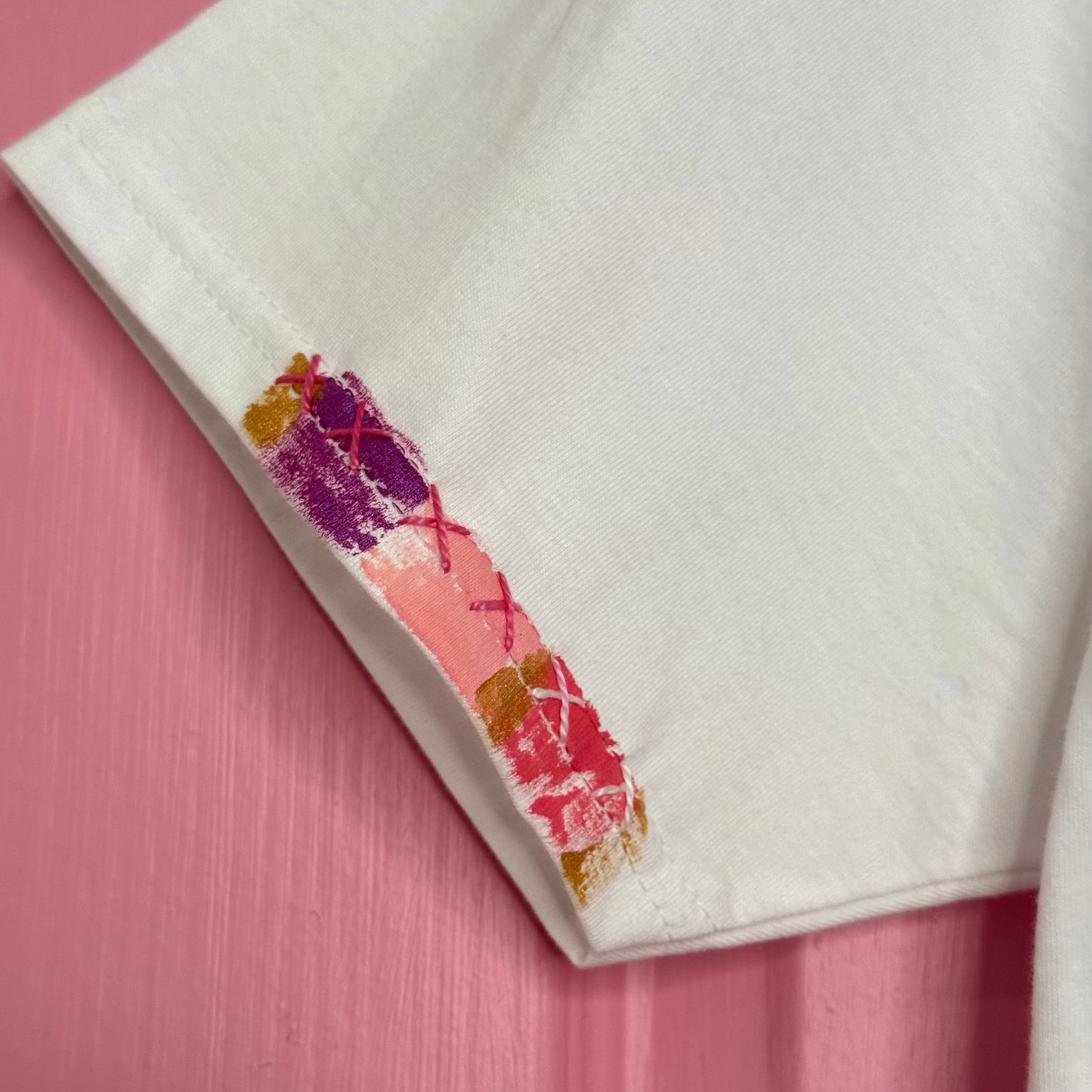 Pink & Purple striped t-shirt - size M