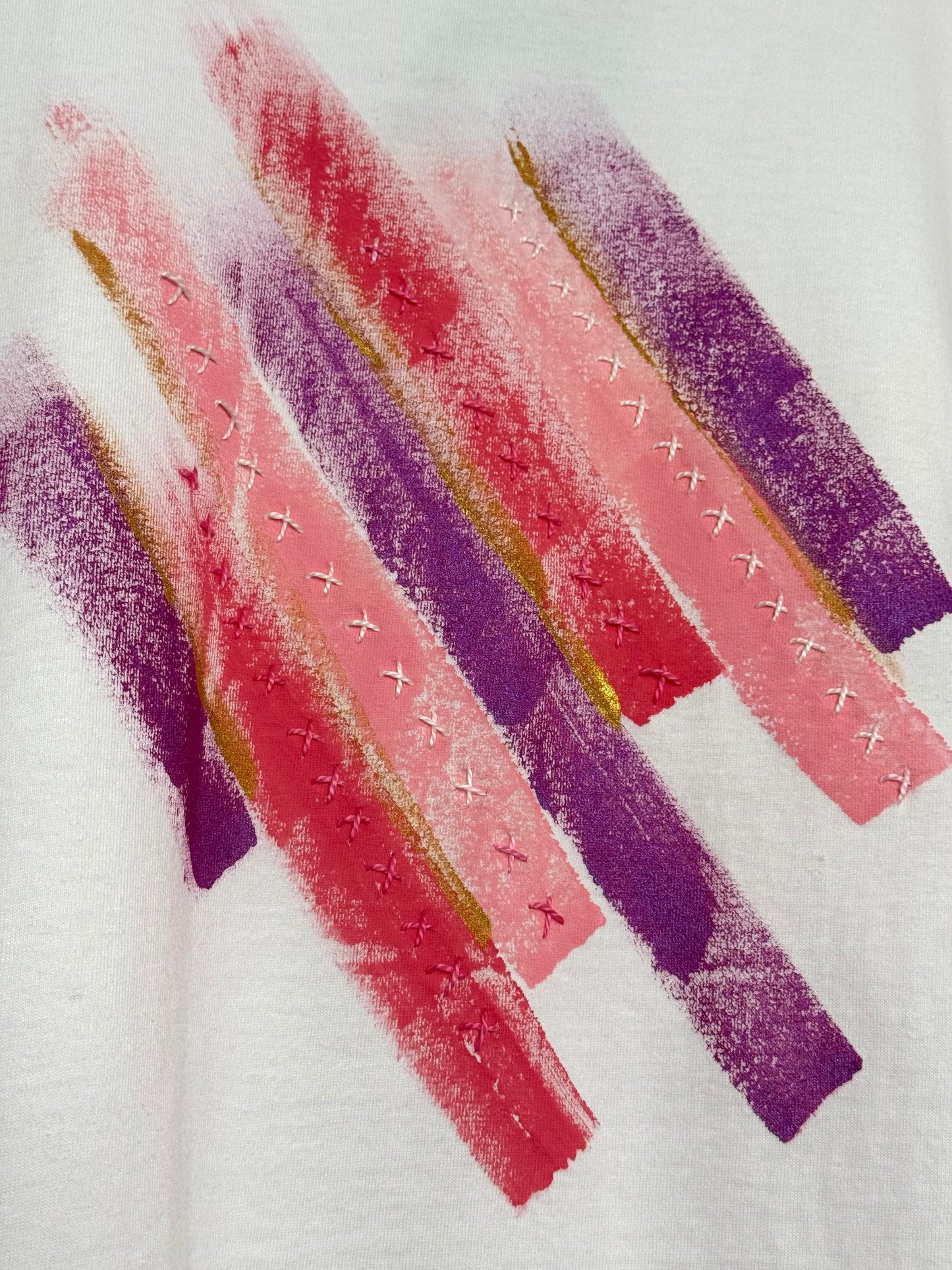 Pink & Purple striped t-shirt - size M