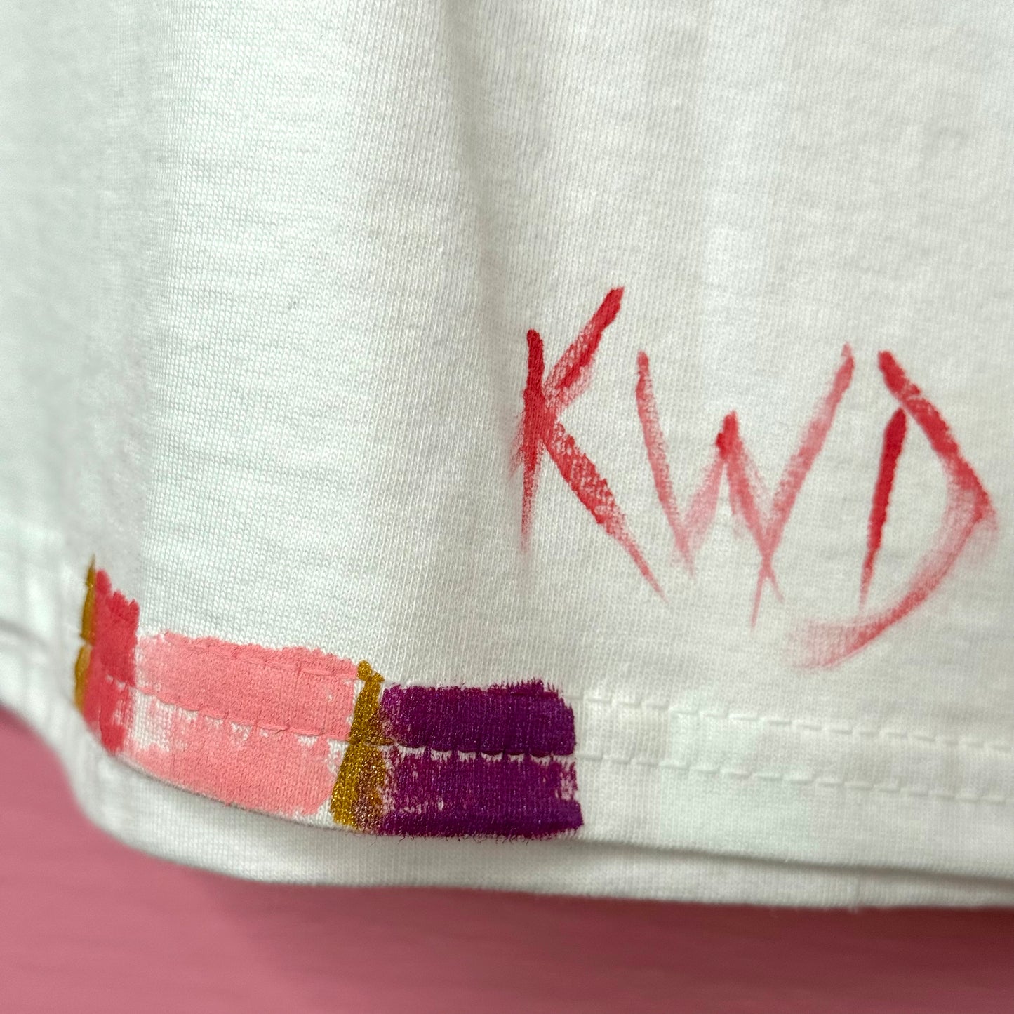 Pink & Purple striped t-shirt - size M