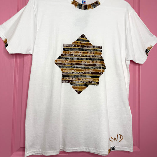 Browns & cream striped t-shirt - size M