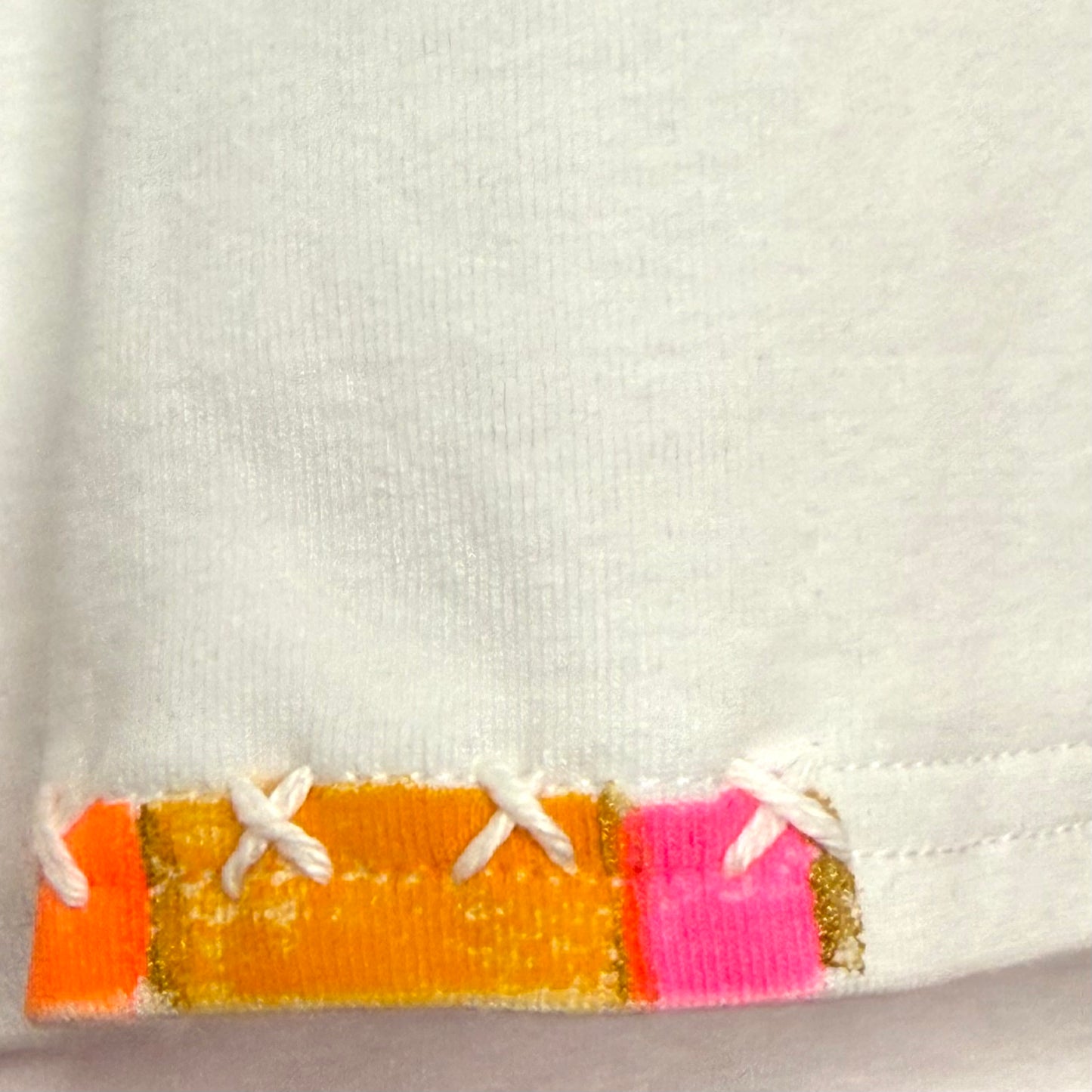Neon Orange & pink flower long sleeved t-shirt - size 12