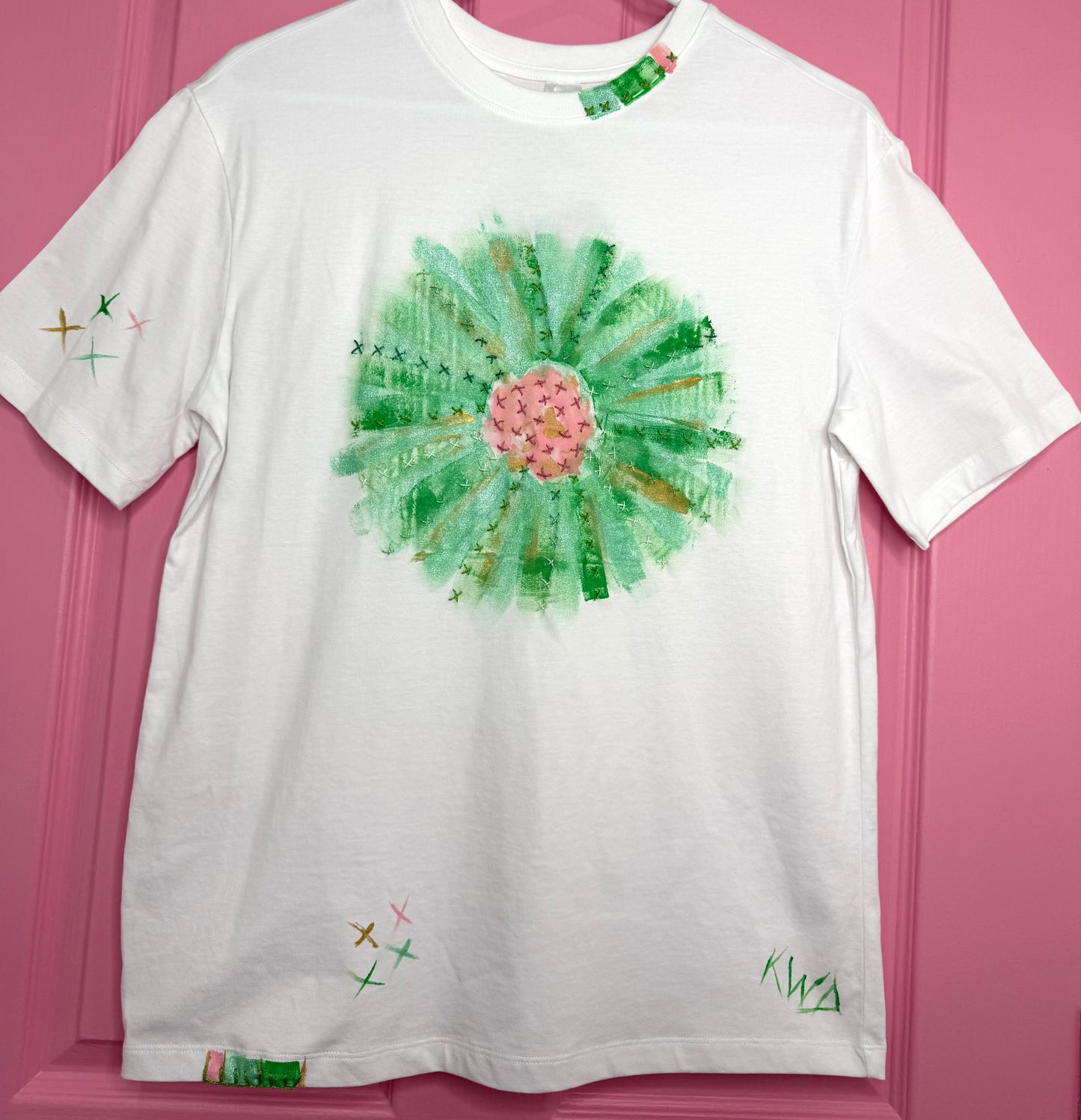 Green & Pink  t-shirt - size 12