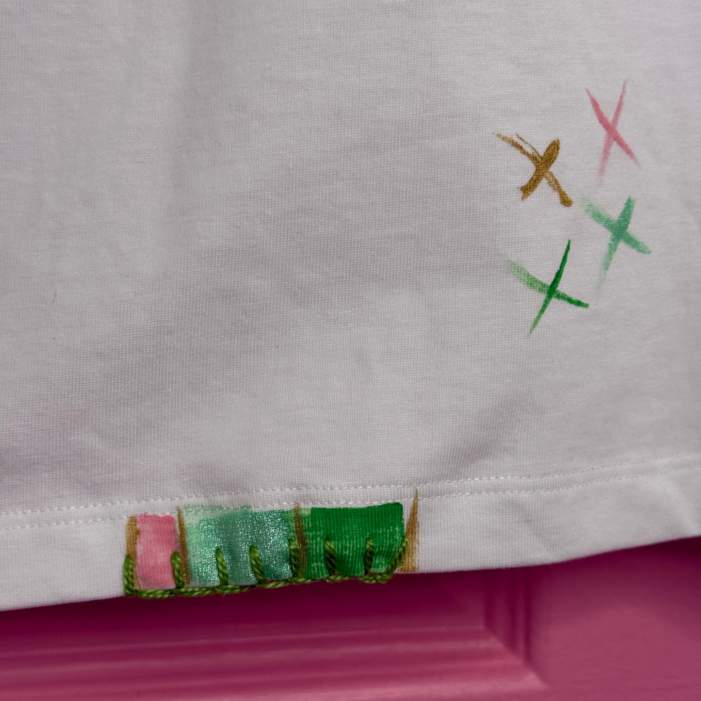 Green & Pink  t-shirt - size 12