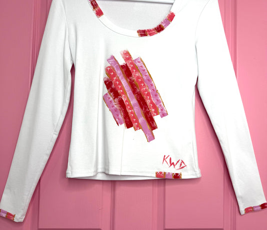 Pink and red long sleeve  t-shirt - size 12