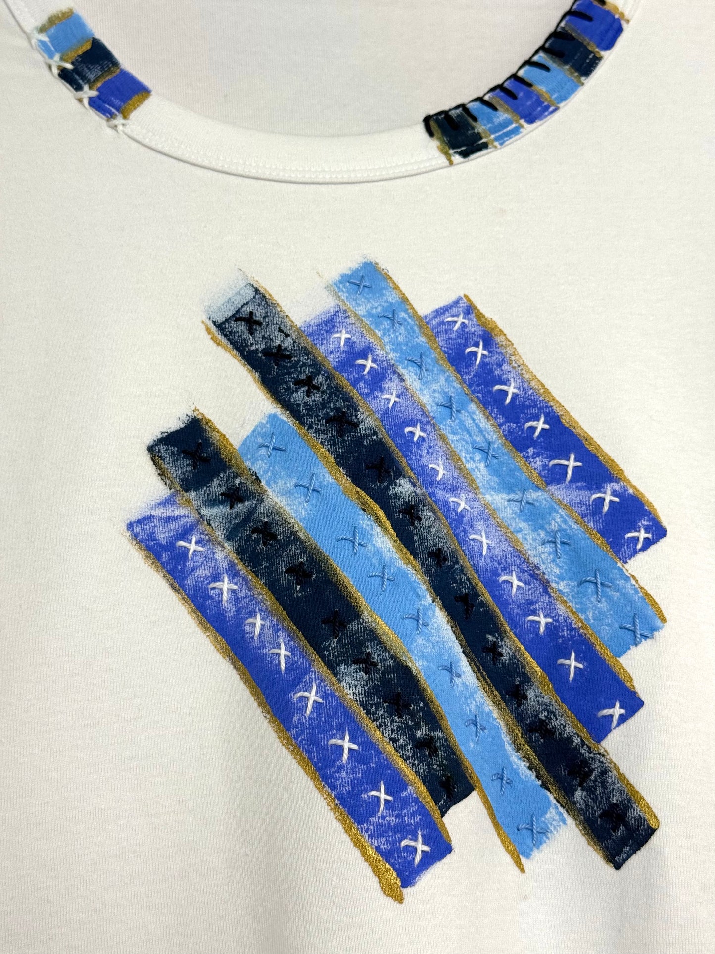 Blues and gold  long sleeve t-shirt - size 8