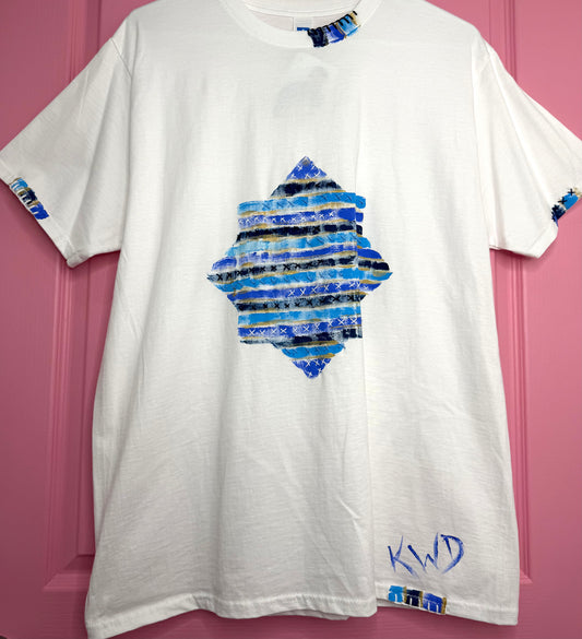 Blues striped star t-shirt - size L