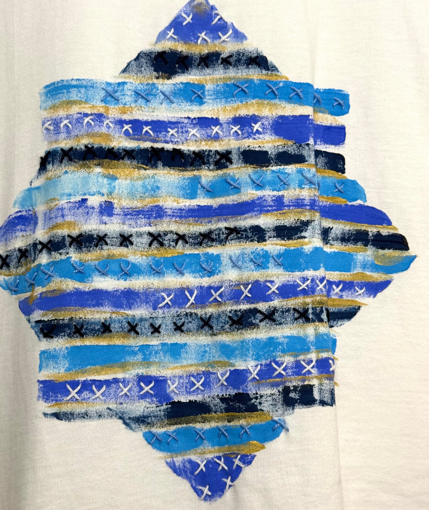 Blues striped star t-shirt - size L