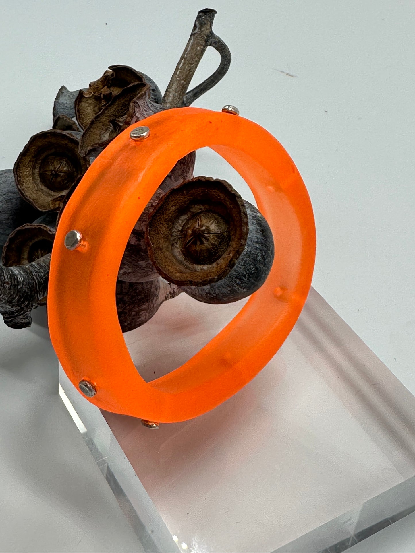 Neon Orange KWD Classic Resin Bangle - XS