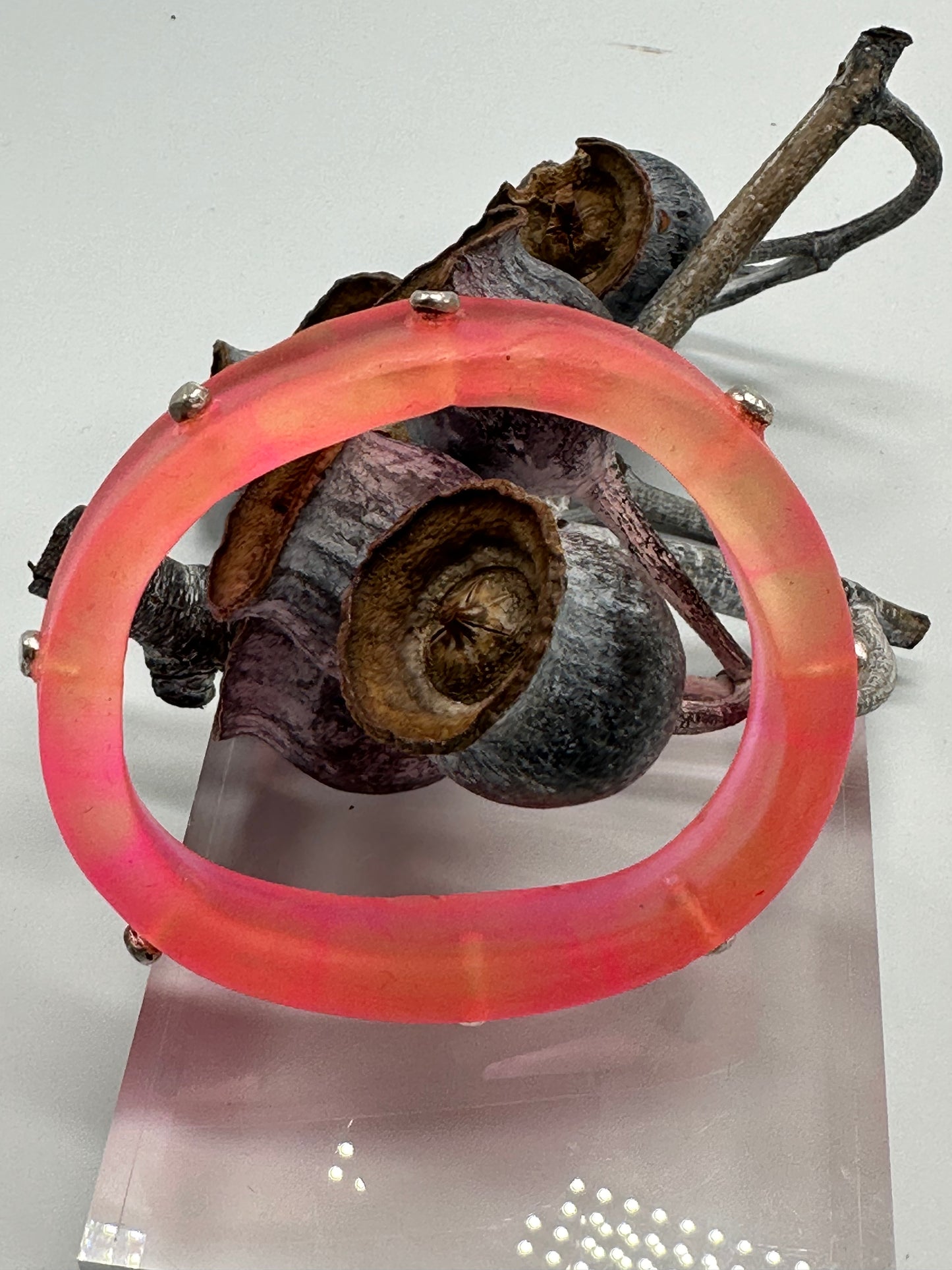 Neon Pink/yellow KWD Classic Resin Bangle - XS