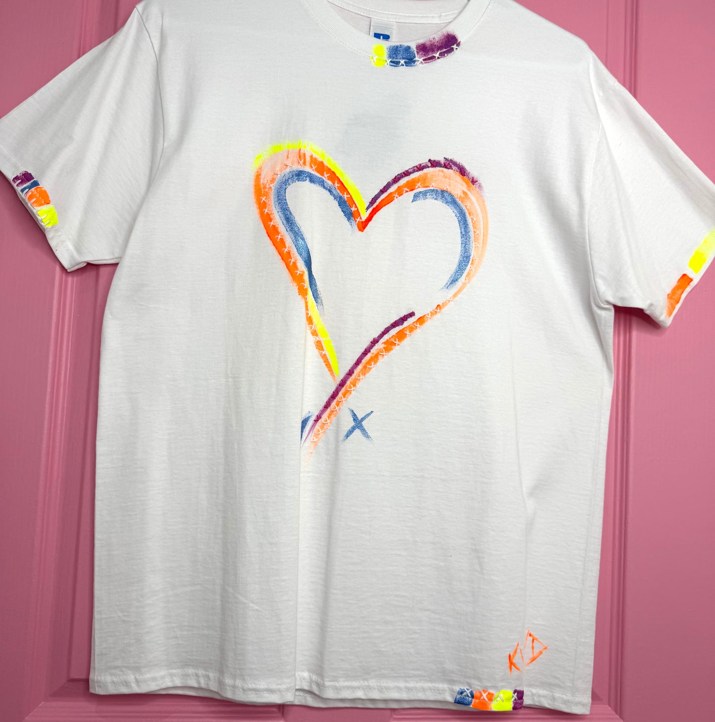 Neon and coloured Heart t-shirt - size M