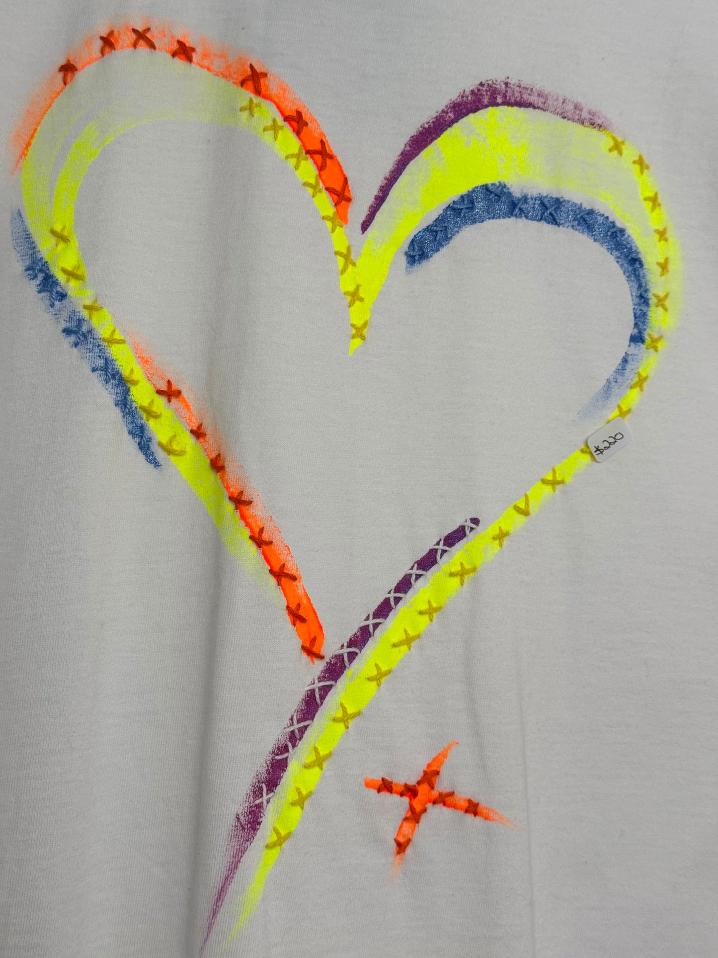 Neon and coloured Heart t-shirt - size S