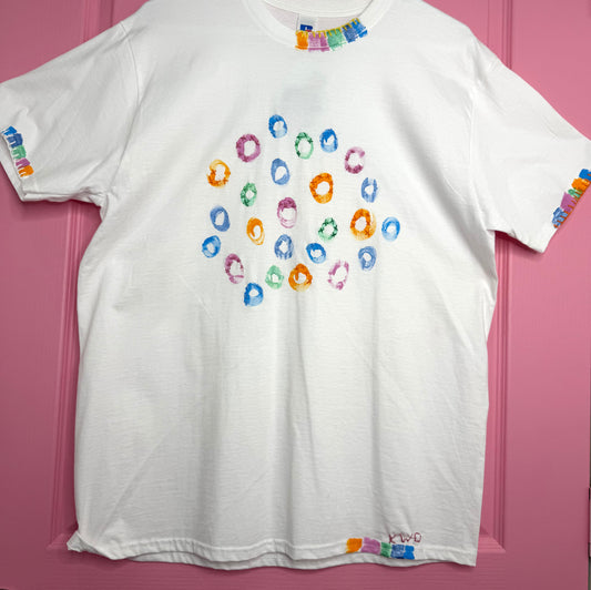 Multi coloured circles t-shirt - size L