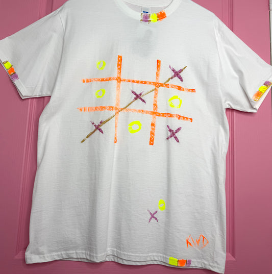 Naughts and crosses neon multi coloured t-shirt - size L