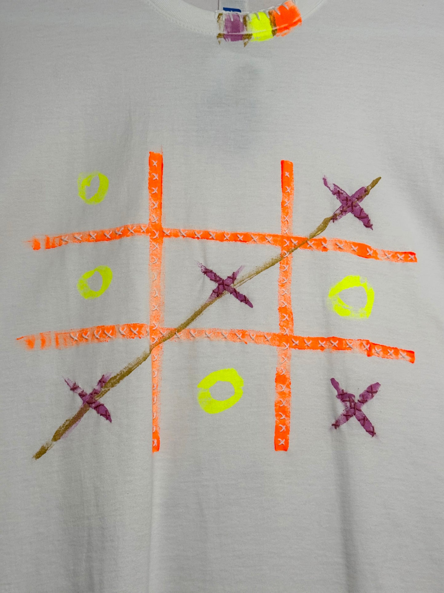 Naughts and crosses neon multi coloured t-shirt - size L