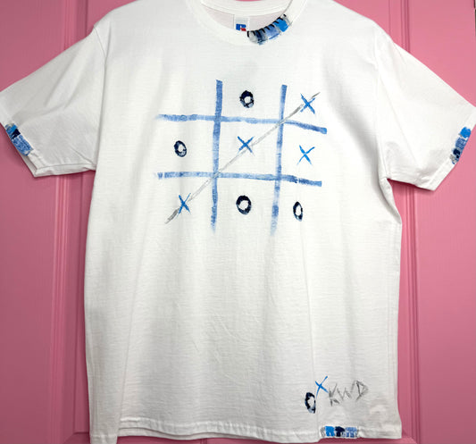 Naughts and crosses blues/silver t-shirt - size M