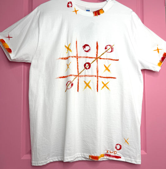 Naughts and crosses Red/orange/yellow t-shirt - size L