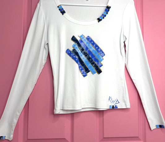 Blues striped long sleeve t-shirt - size 14