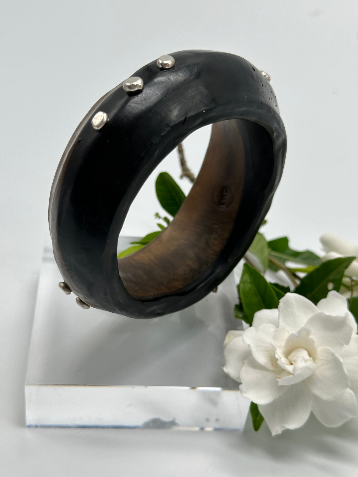 Two toned Black/Bronze Resin with sterling silver - XL