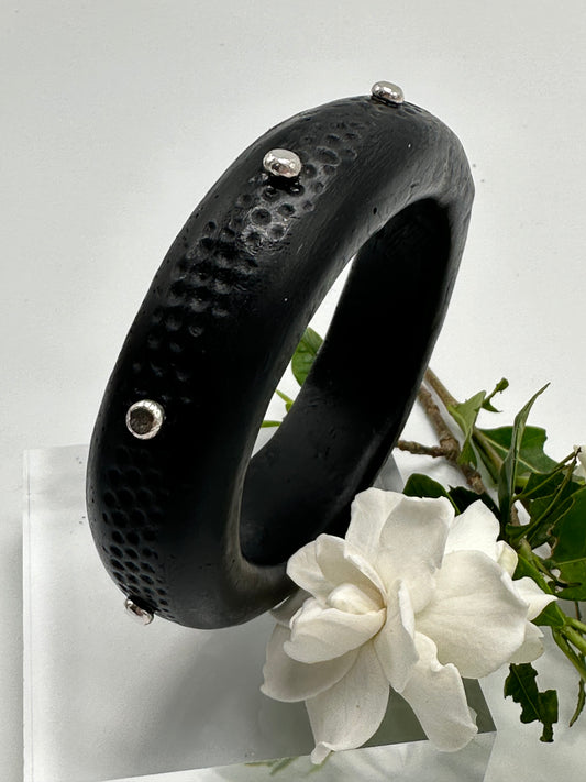 Black Spotty Resin Bangle
