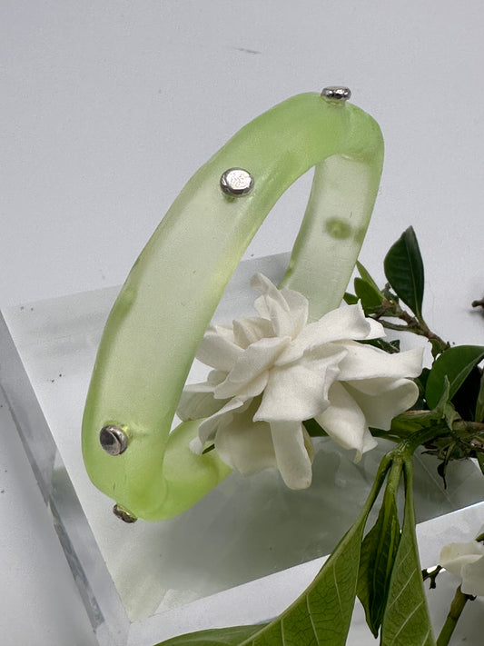 Pale Yellow KWD Classic Resin & silver Bangle