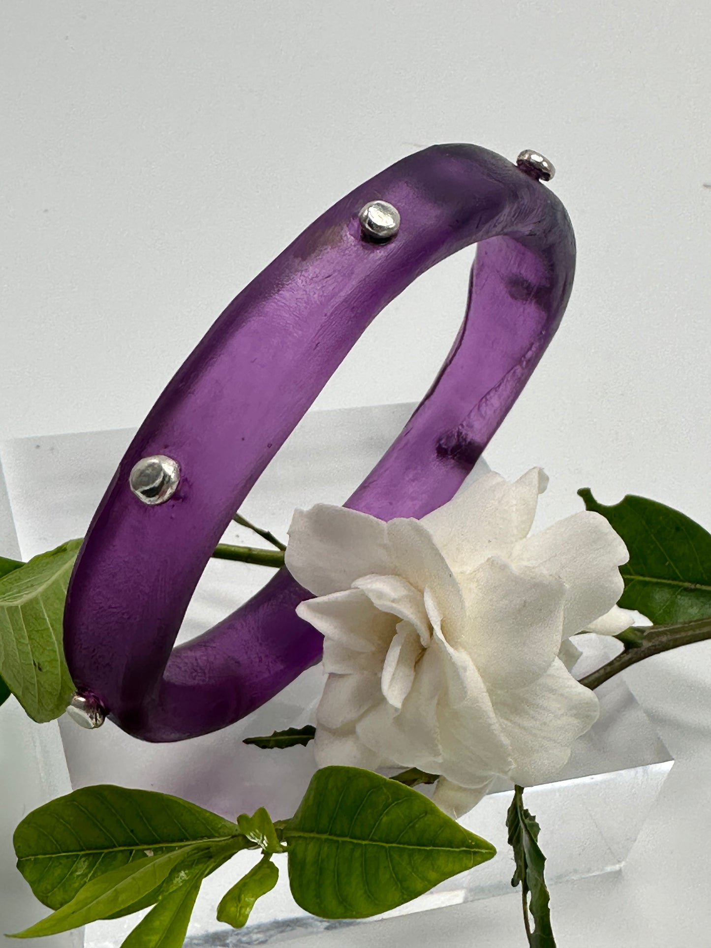 Purple KWD Classic Resin & silver Bangle