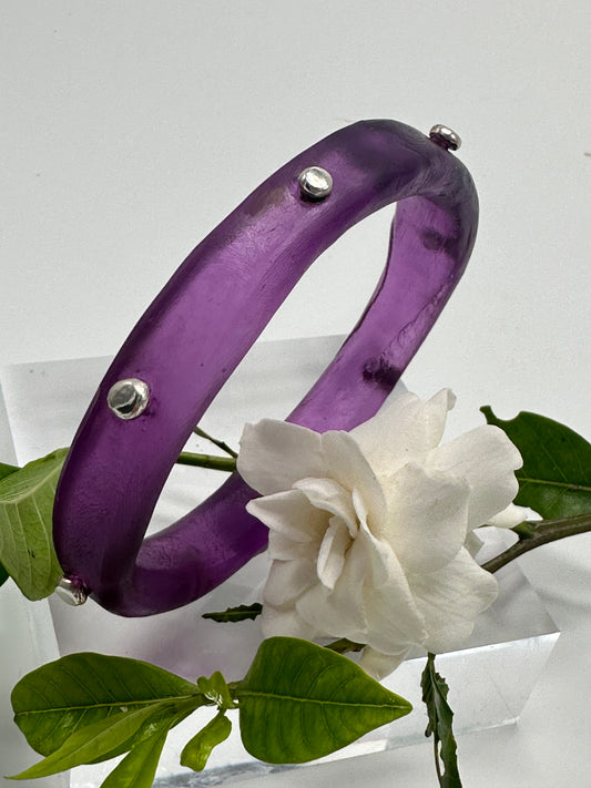Purple KWD Classic Resin & silver Bangle