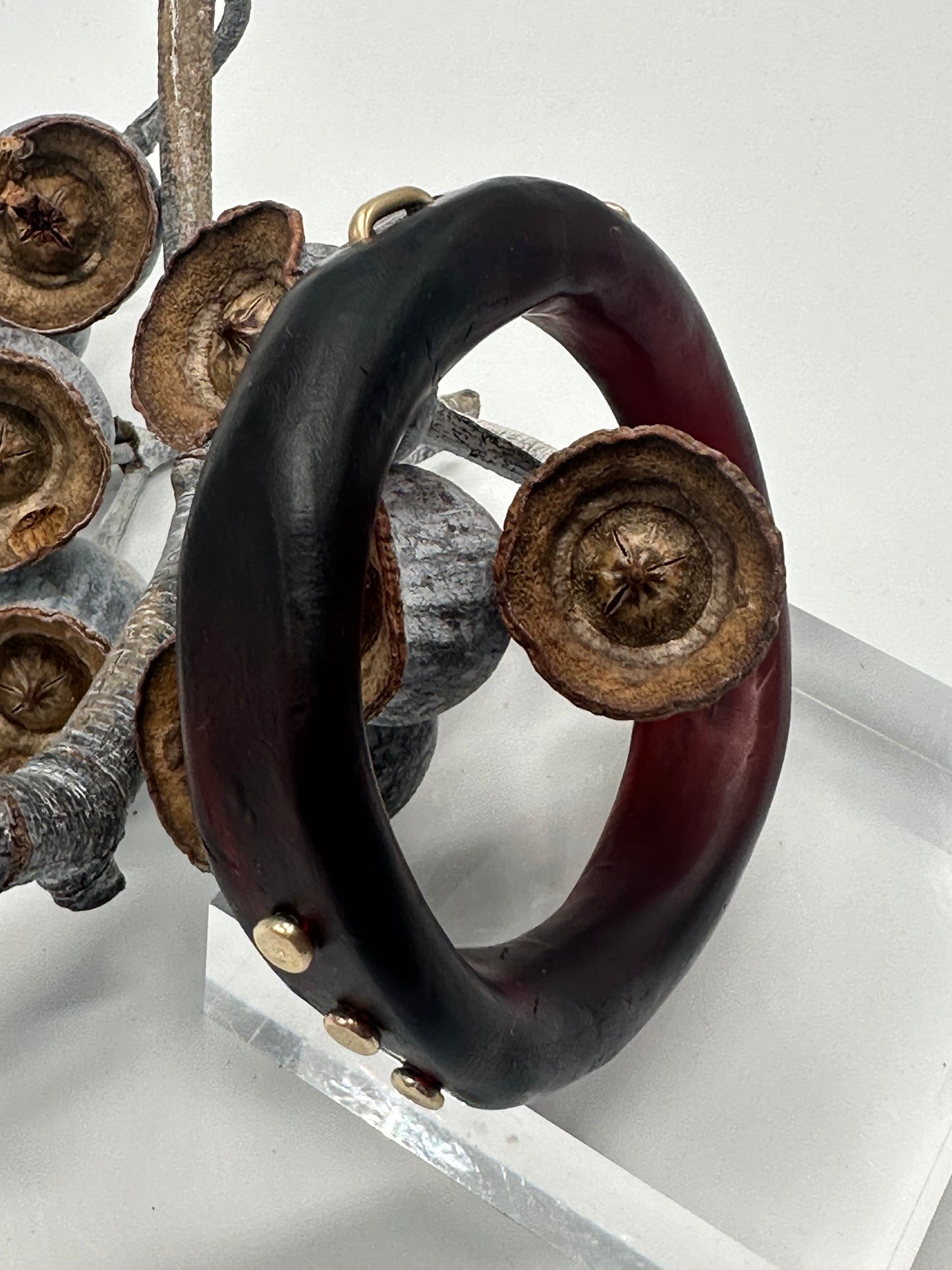 Tortoise Shell resin & Gold 'woopy' bangle