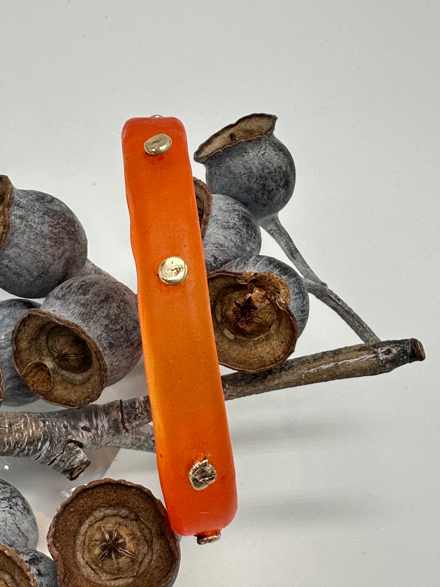 Orange KWD Classic Resin & gold nugget bangle