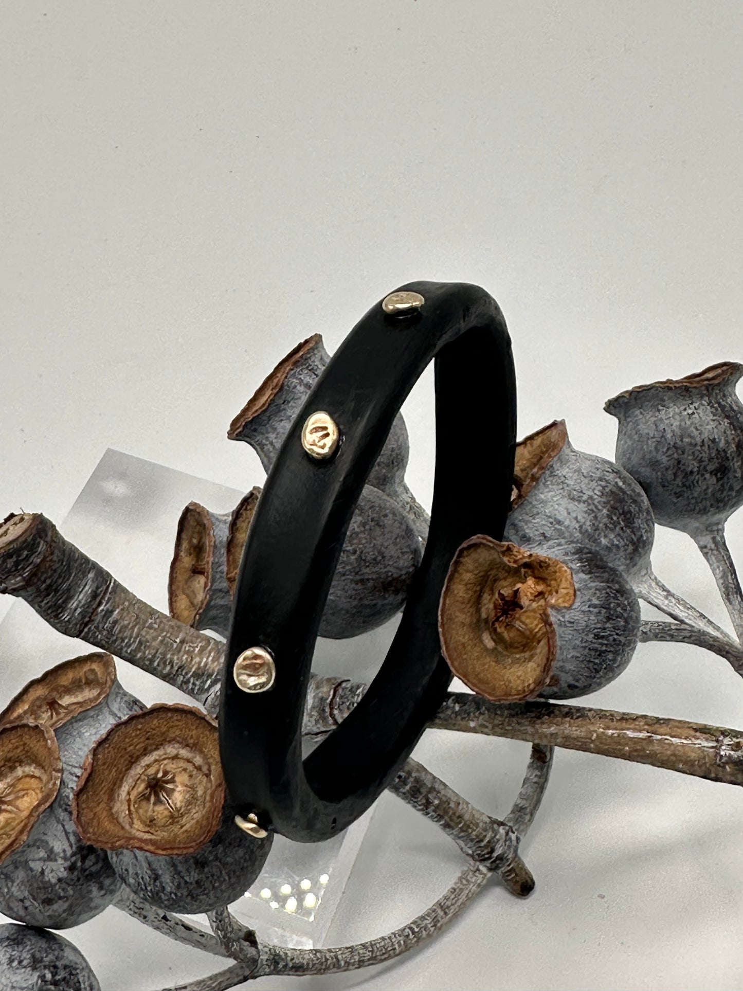 Black KWD Classic Resin & gold nugget bangle