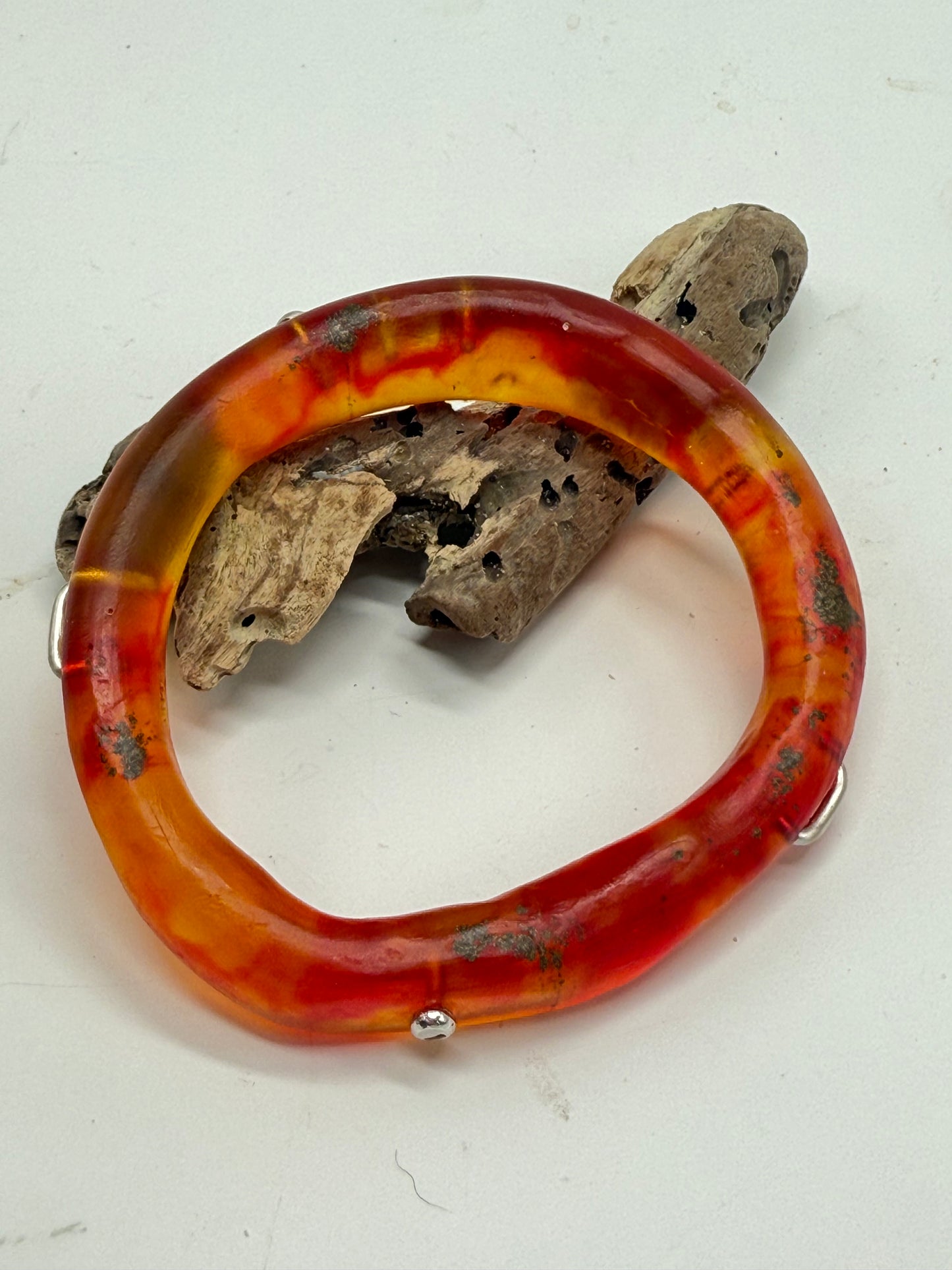 Red/Orange/Brown woopy bangle - XL