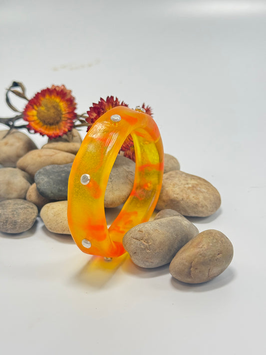 Yellow & orange KWD Classic Resin Bangle - XS