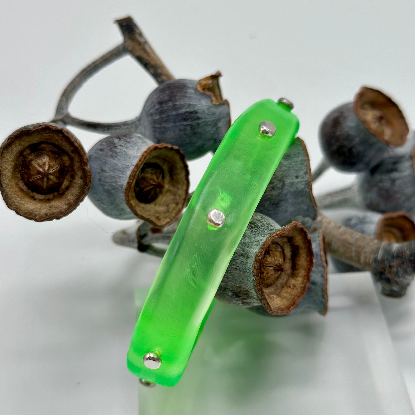 Neon Green KWD Classic Resin Bangle - XL