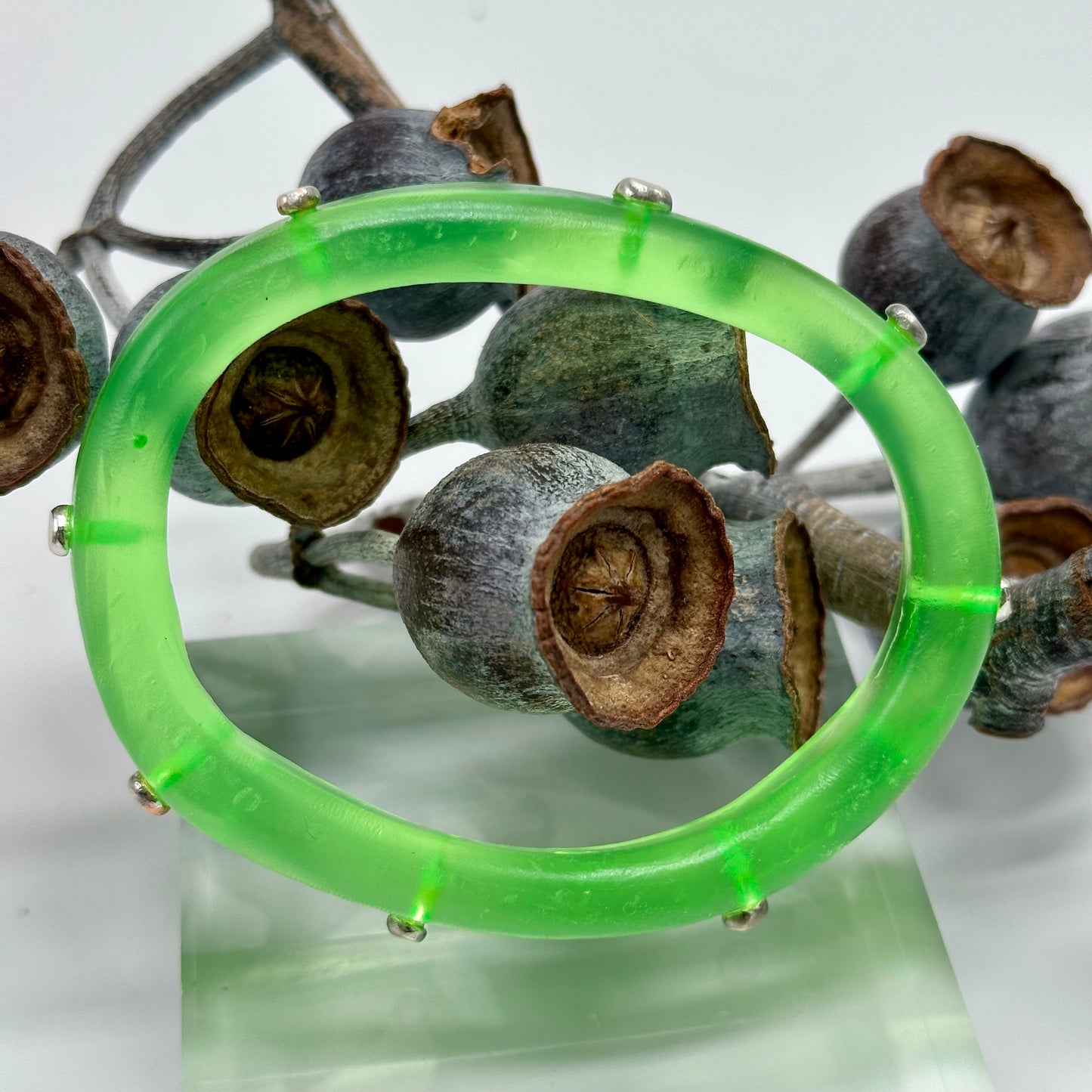 Neon Green KWD Classic Resin Bangle - XL