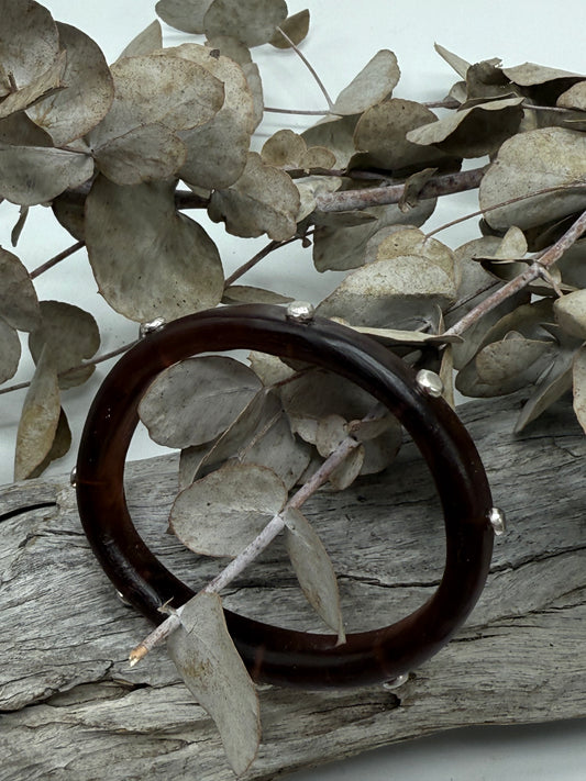 Brown coloured KWD Classic & silver Bangle
