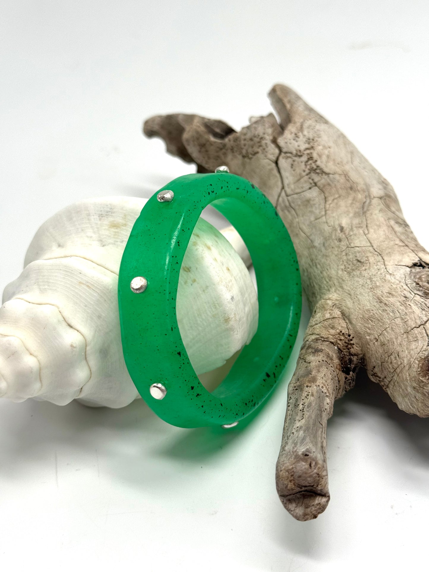 Pale Jade Green KWD Classic Resin Bangle - XS
