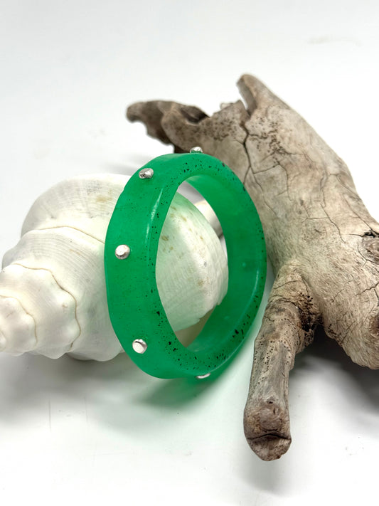 Pale Jade Green KWD Classic Resin Bangle - XS